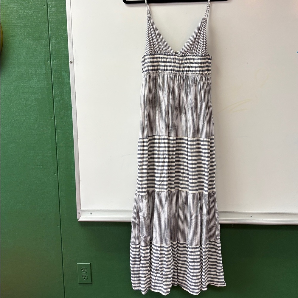 Millibon Striped Maxi Dress in Blue and White